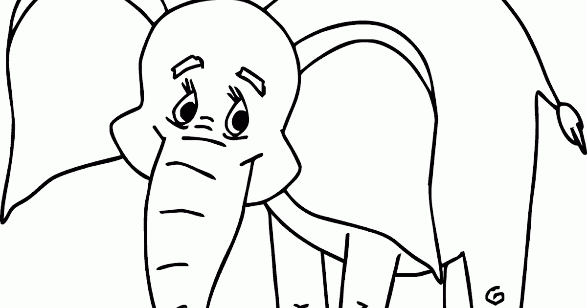 Mewarnai Gambar Gajah Pemalu - Contoh Anak PAUD