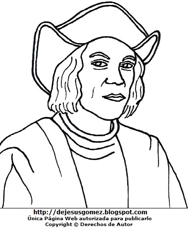 Dibujo de Cristobal Colón para colorear, pintar o imprimir. Imagen de Cristobal Colón de Jesus Gómez
