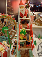 Gingerbread Version of Santa on a Rollercoaster with Children