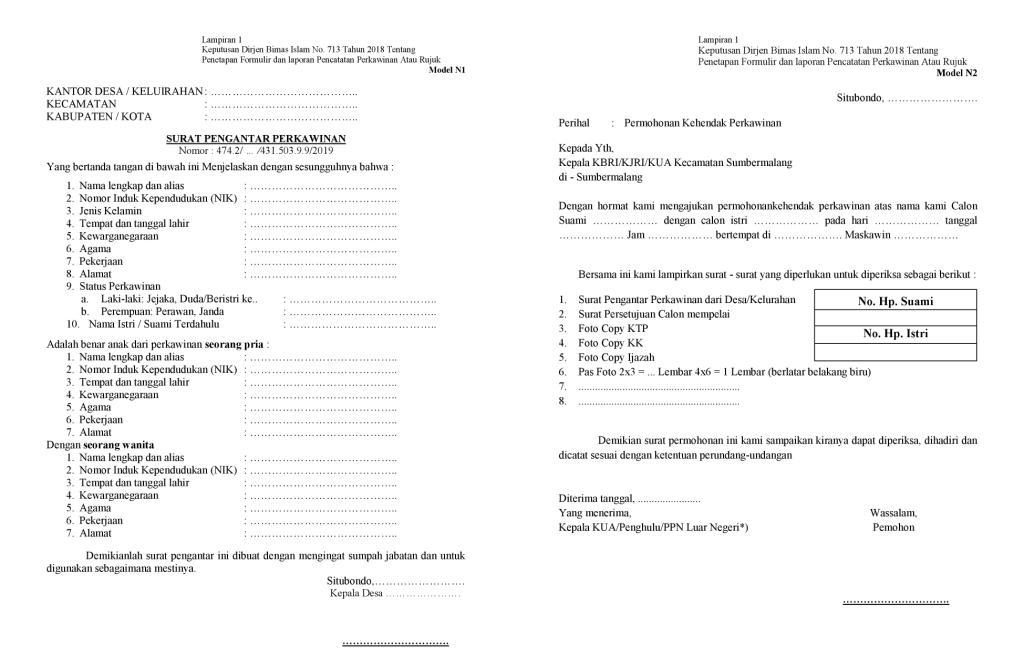 Format Surat Permohonan Kehendak Perkawinan Terbaru Antapedia 