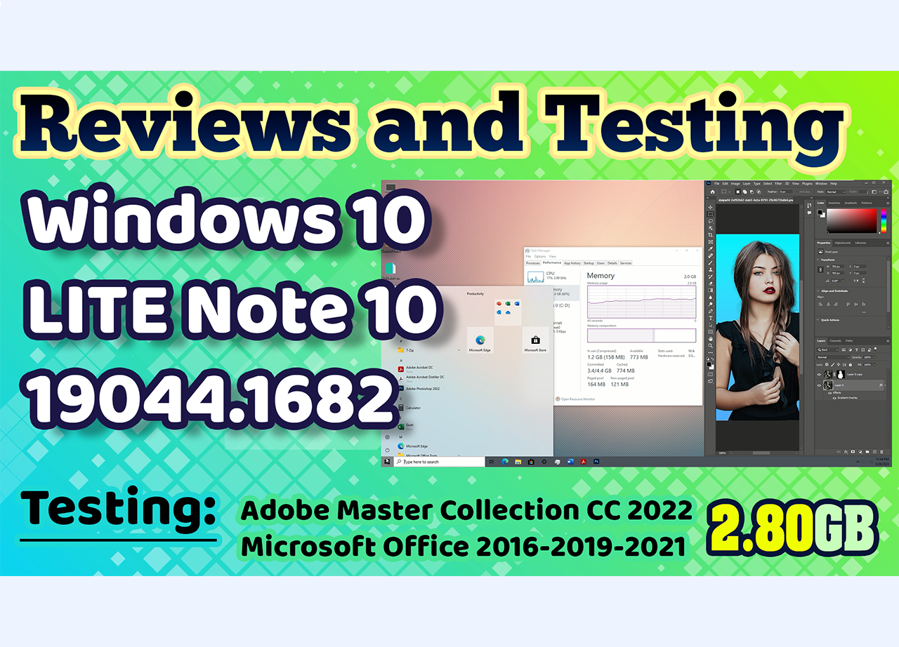 Review Windows 10 LITE Note 10 Slim v3 Pro 19044 1682 PreActivated