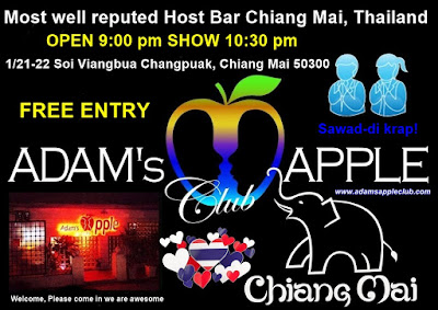 Host Bar Chiang Mai Adams Apple Club Thailand most well-reputed Gay Bar