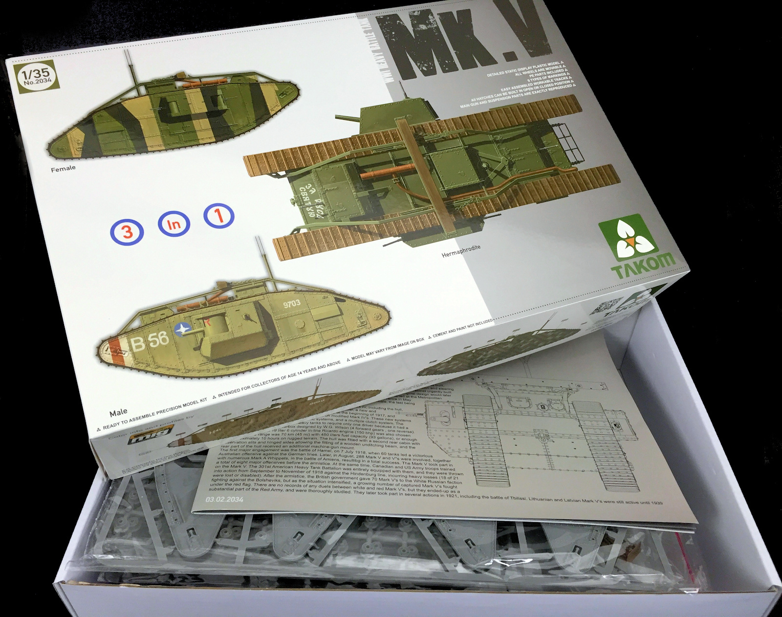 The Modelling News: In-boxed: Clayton reviews the WWI Heavy Battle Tank  Mark V (3-in-1 Kit) from Takom