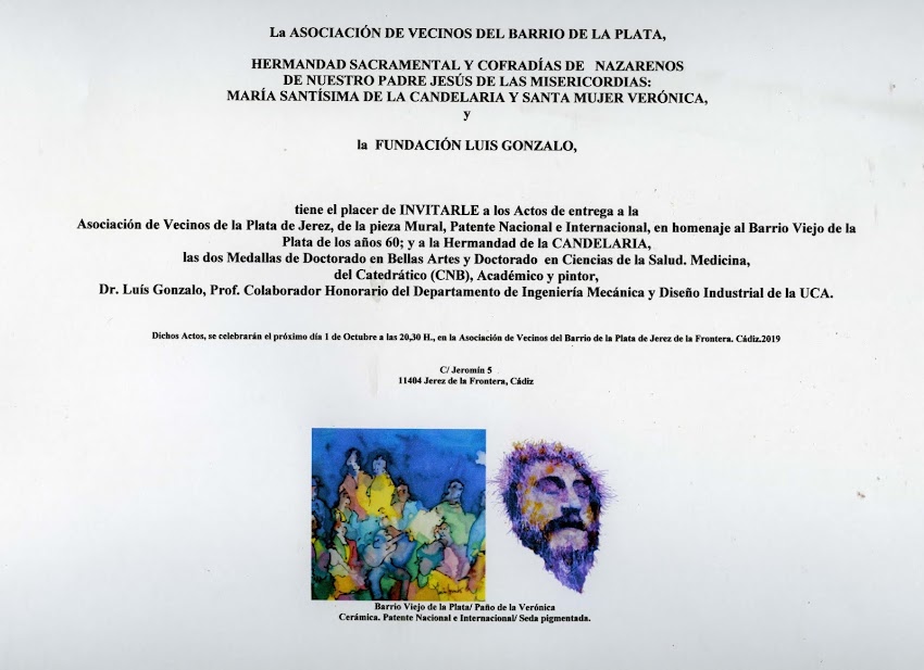 REGALOS D. LUIS GONZALO A NUESTRA HERMANDAD -  ACTO 1 DE OCTUBRE