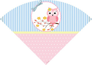 Pretty Pink Owl Free Printable Cones.