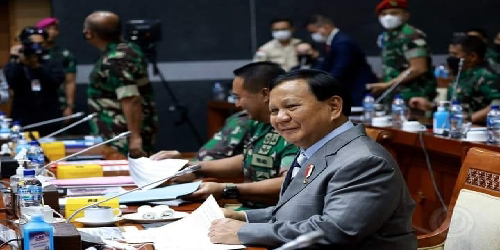 Menhan Prabowo Hadiri Rapat di DPR Bersama Panglima TNI, KSAD, KSAL, Wakasau