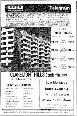 Claremont Hills ad, 1974