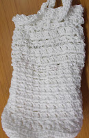 Sweet Nothings crochet free crochet pattern blog, photo of the beaded potli flat on table,