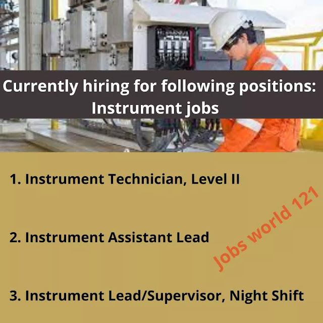 Currently hiring for following positions: Instrument jobs