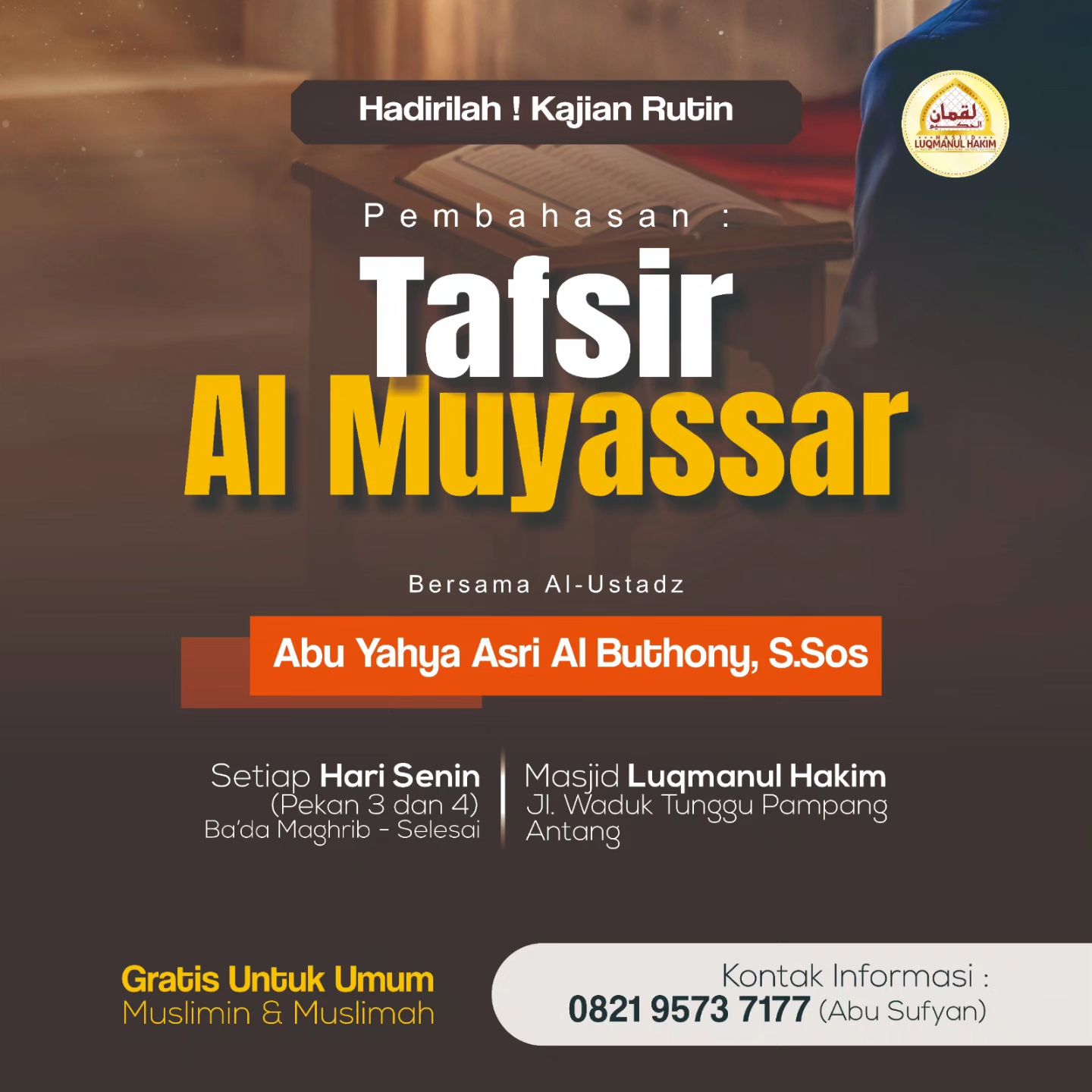 Taklim Rutin Kitab Tafsir Al Muyassar Makassar