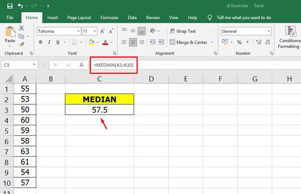 Cara Mencari Median di Excel dengan Rumus Cepat