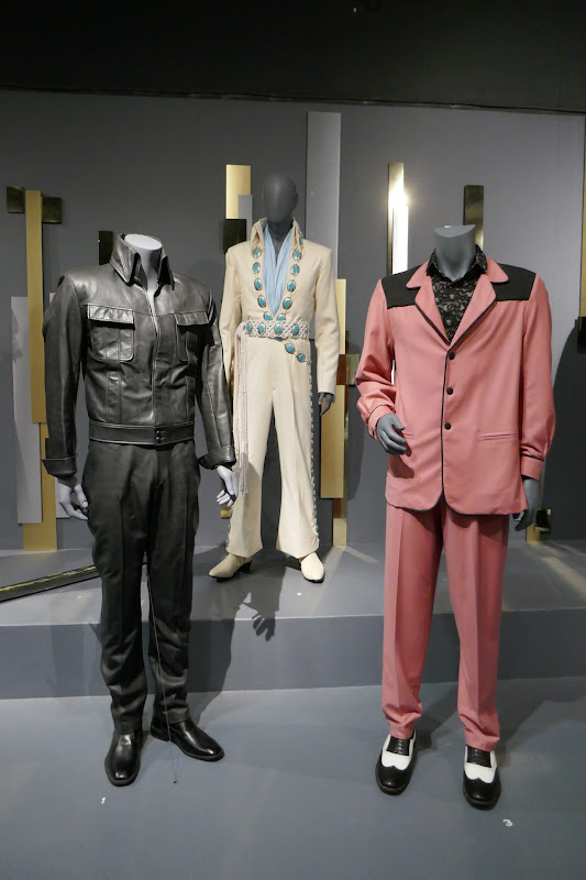Oscar-nominated Elvis movie costumes worn by Austin Butler on display...