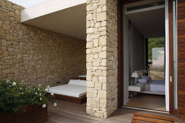 Modern bed on the terrace