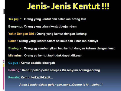 Jenis-Jenis Kentut ( Wajib baca )  Himpunan Koleksi Lawak 