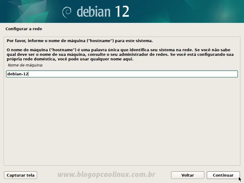 Defina um hostname para o seu computador