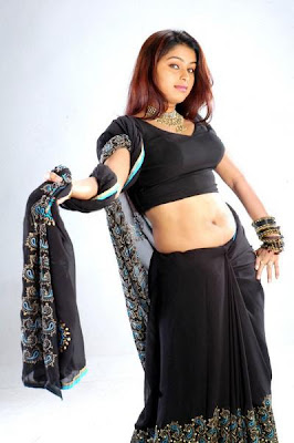 Sona looking cute in black saree photo album
