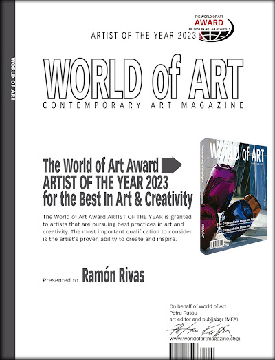 El artista Ramón Rivas, fue seleccionado por la Revista World of Art  en la edición dedicada al Museo Guggenheim de Nueva York y al Museo Guggenheim de Bilbao