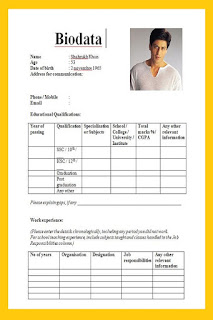 3 Samples Bio Data Form For Job In Word Sample Contracts