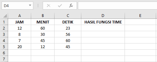 Tutorial dan Contoh dari Fungsi TIME pada Microsoft Excel