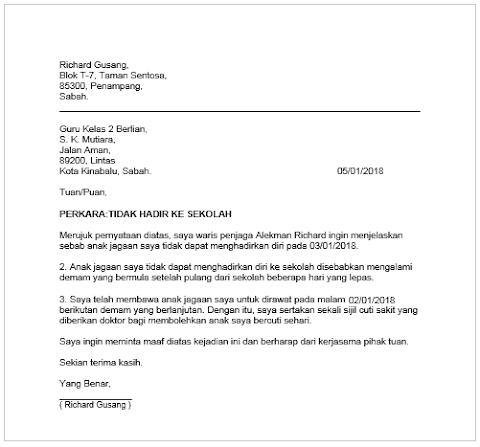 cara nak buat surat mc