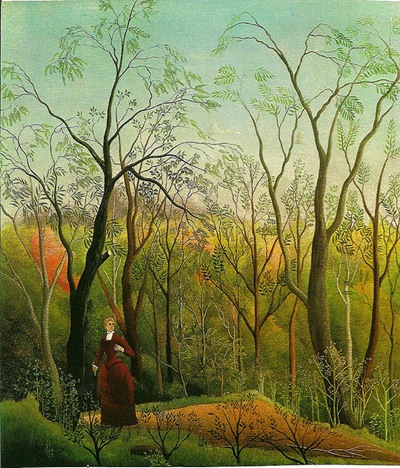 la Femme de l'artist dans un jardin
