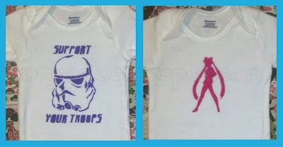 Stormtrooper "Support Your Troops" and Sailormoon Silhouette Onesies