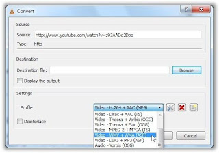 how to convert the video using vlc