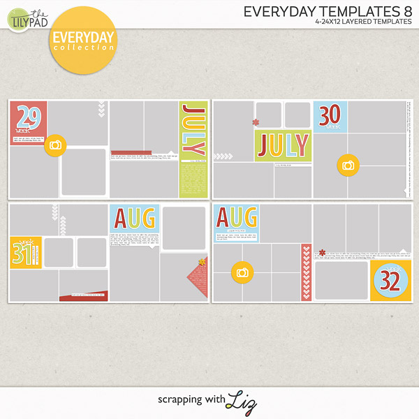 Everyday Templates 8 - Digital Scrapbook Templates