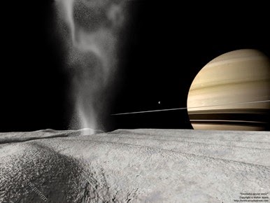 Enceladus geyser snow
