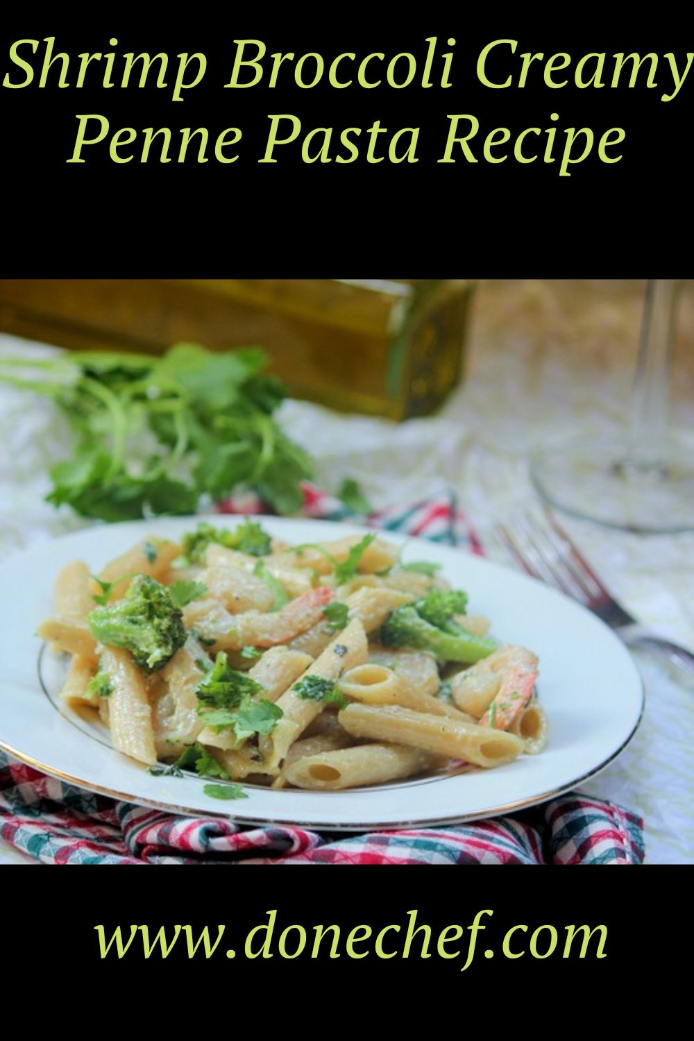 Shrimp Broccoli Creamy Penne Pasta Recipe