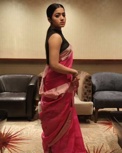Rashmika Mandanna looking stunning in a saree