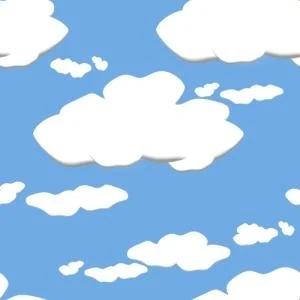 Fondo caricaturesco de nubes. 