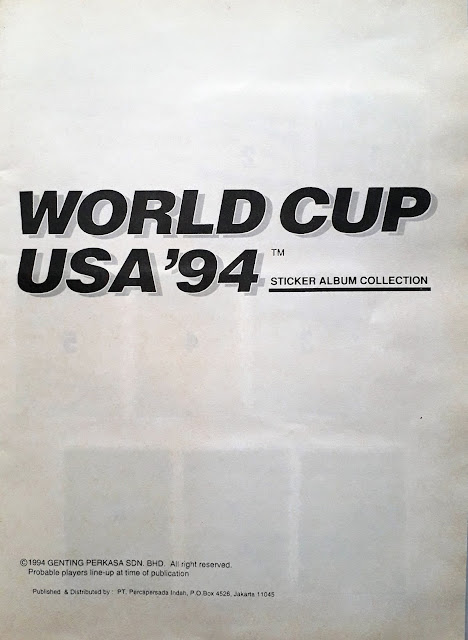 WORLD CUP USA '94 STICKER ALBUM COLLECTION