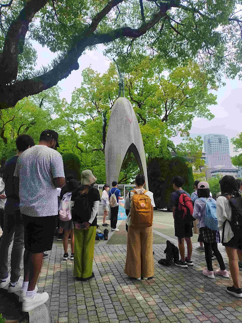 The monument of Sadako Sasaki, known for folding thousands of origami cranes