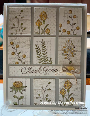 Craft with Beth: Stampin' Up! Second Sunday Sketches 025 card sketch challenge with measurements Donna Foreman floral quilt card thank you