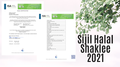 Sijil Halal Shaklee 2021