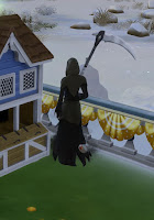 Grim Reaper acts like it's leaving after the fight with the Evil Chicken