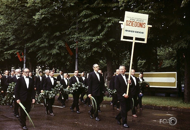 1973 год. Рига. Улица Ленина. 100-летие Праздника песни