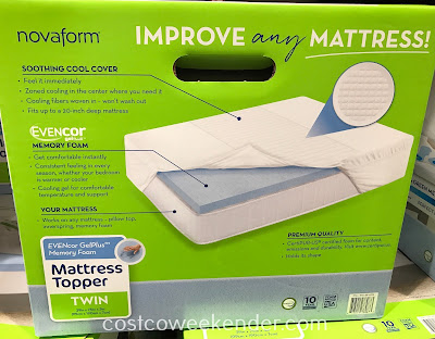 EVENcor Gel-Plus Memory Foam Mattress Topper (Twin): great for any twin size bed