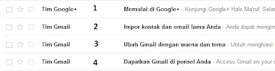 Ada 4 pesan di gmail, proses cara membuat email sudah 
selesai