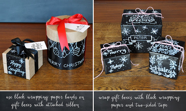 chalkboard inspired gift wrapping tutorial at creativebag.com