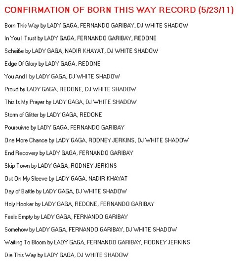 lady gaga born this way special edition track listing. Lady GaGa Born This Way