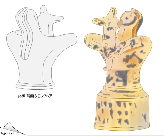 ミノア文明・クノッソス地区・マヴロ・スペリオ遺跡・聖なる子を抱く女神像 Minoan Goddess Figurine with Divine Child, Mavro Spelio／©legend ej