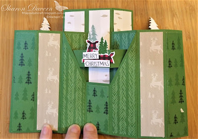 Rhapsody in craft, Peaceful Deer, Peaceful Deer Bundle, Peaceful Prints, Fancy Fold, Hexagonal Layer Card, Christmas Card, #heartofchristmas2021, Stampin' Up!, Sale-a-bration, July-Dec Mini 2021