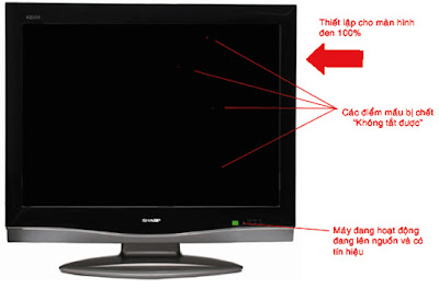 Hình 21 - Màn hình bị chết điểm, điểm mầu không tắt được
