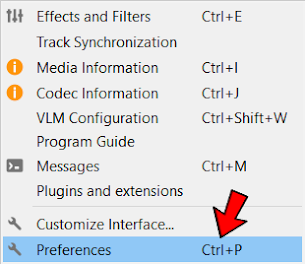 Preferences Option in VLC Media Player