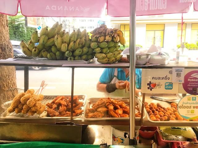 a Thai street food fried banana stand