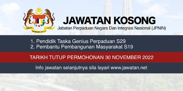 Jawatan Kosong JPNIN November 2022