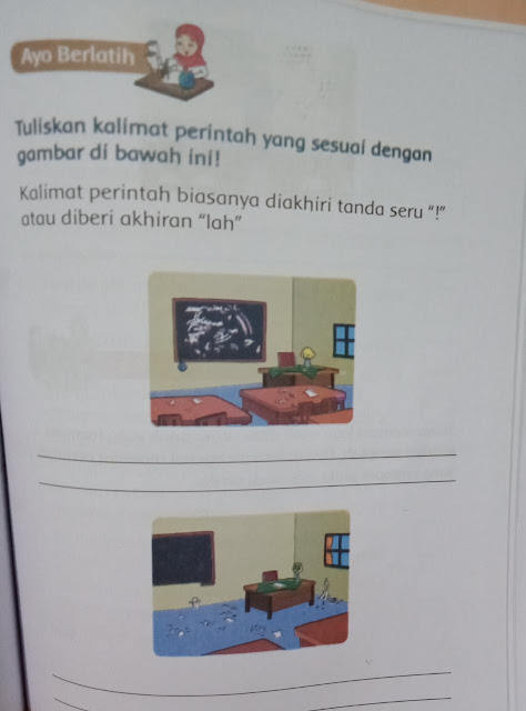 CONTOH KALIMAT PERINTAH DI SEKOLAH KELAS 2 SD, kunci jawaban tematik kelas 2 halaman 137