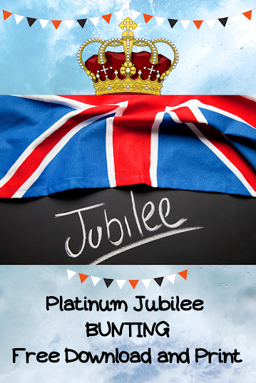 Platinum Jubilee Bunting to download, print and colour in